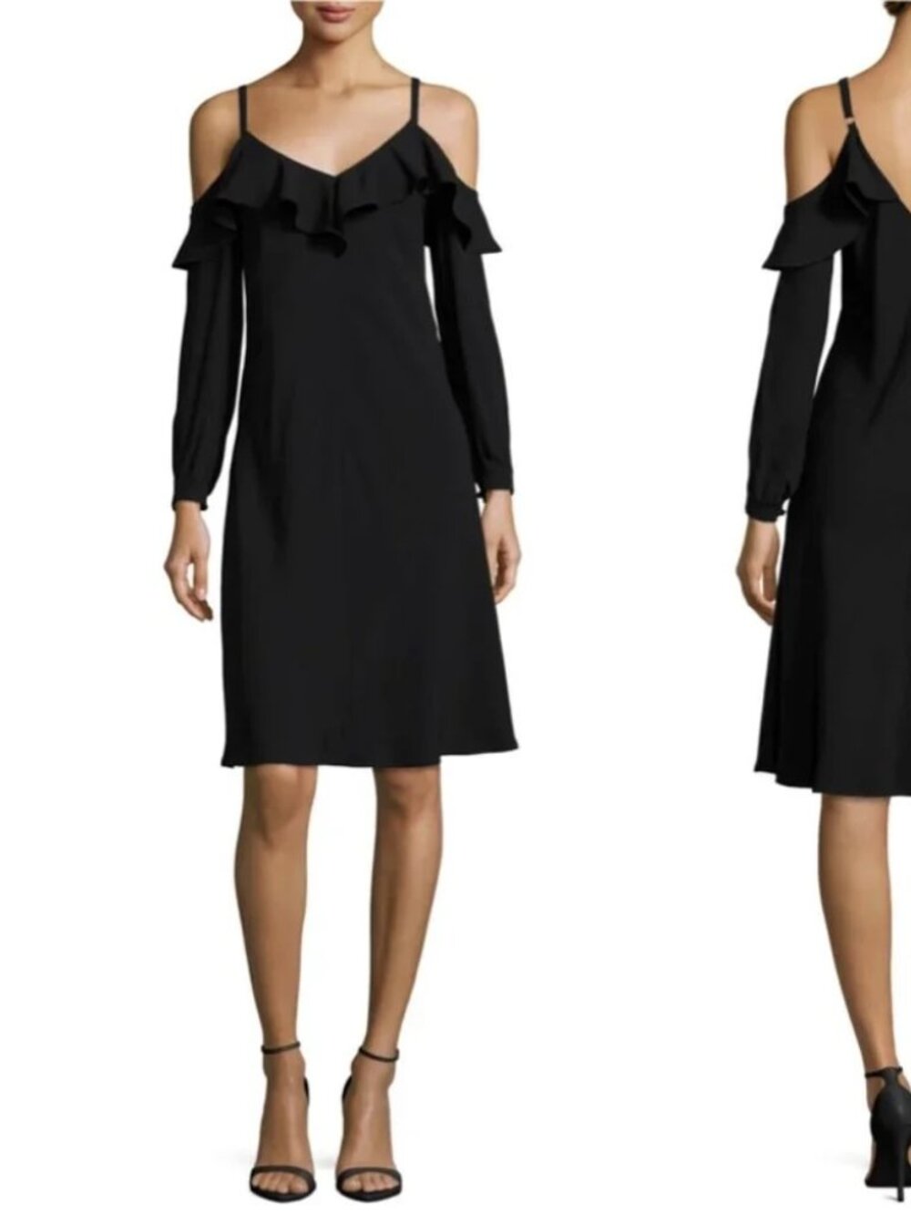 A.L.C. Felicia Cold-Shoulder Ruffled Crepe Dress 1884
